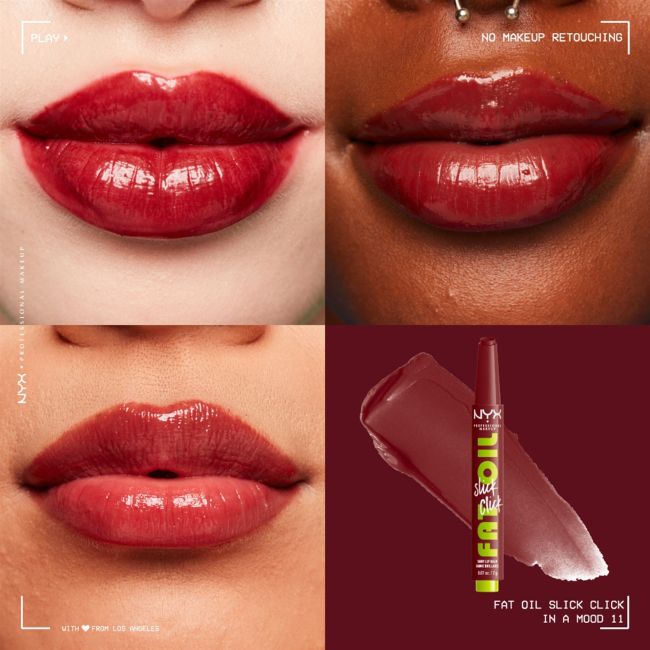 Жирный масляный скользящий щелчок блестящий бальзам для губ NYX Professional Makeup, цвет in a mood, 2 гр — фото 3