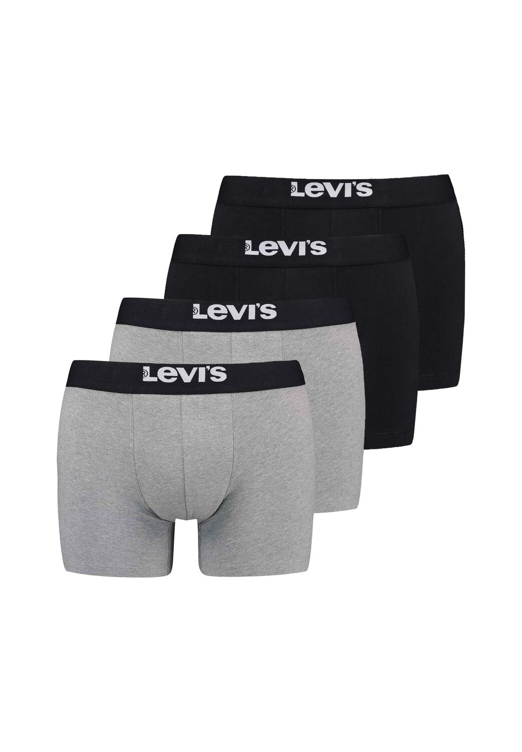 

Мужские боксеры, 4 шт., боксеры с логотипом, хлопок стрейч Levi's, цвет Schwarz Grau