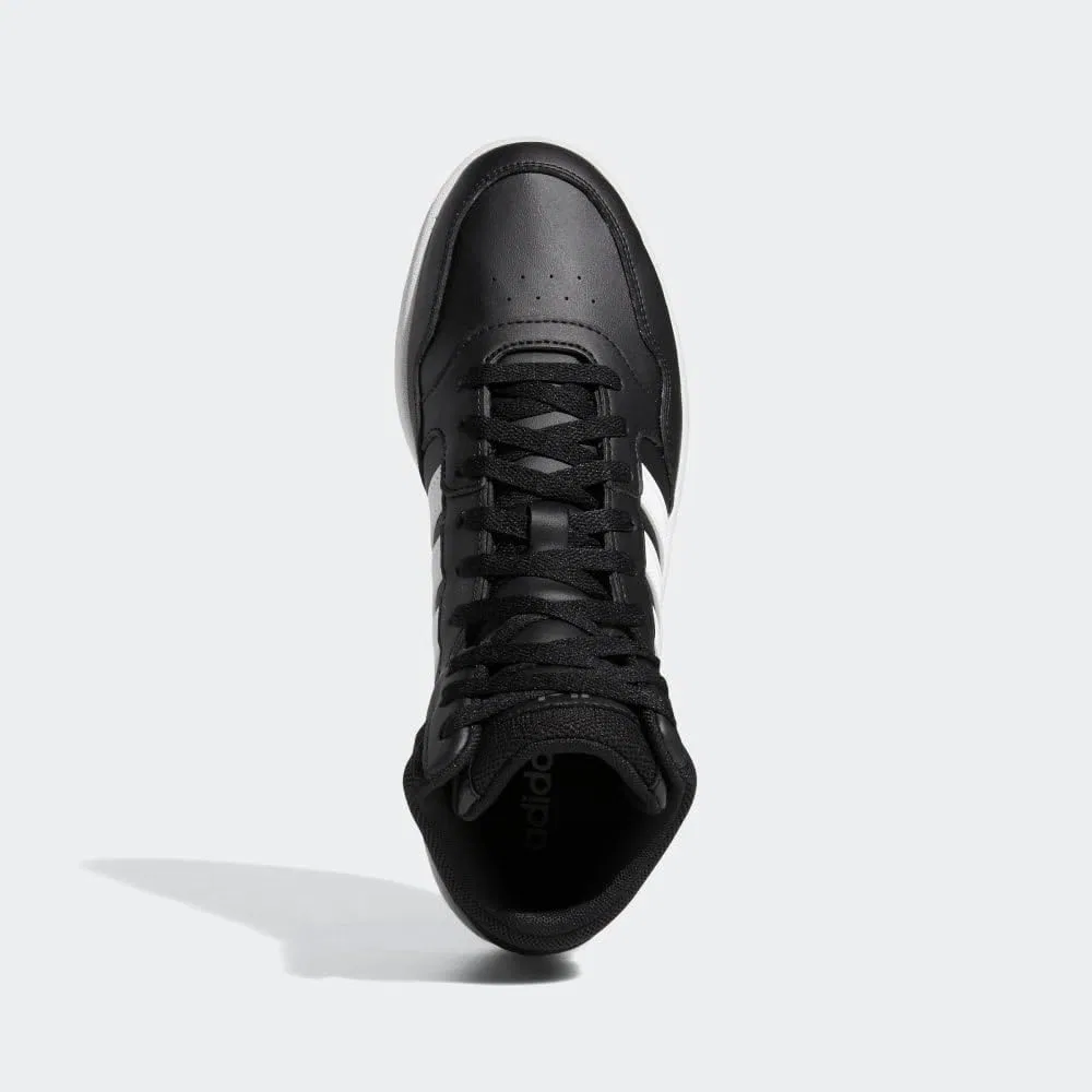 Мужские баскетбольные кроссовки Adidas Hoops 3.0 Mid Lifestyle Classic с меховой подкладкой, зимние, Black White Grey — фото 4