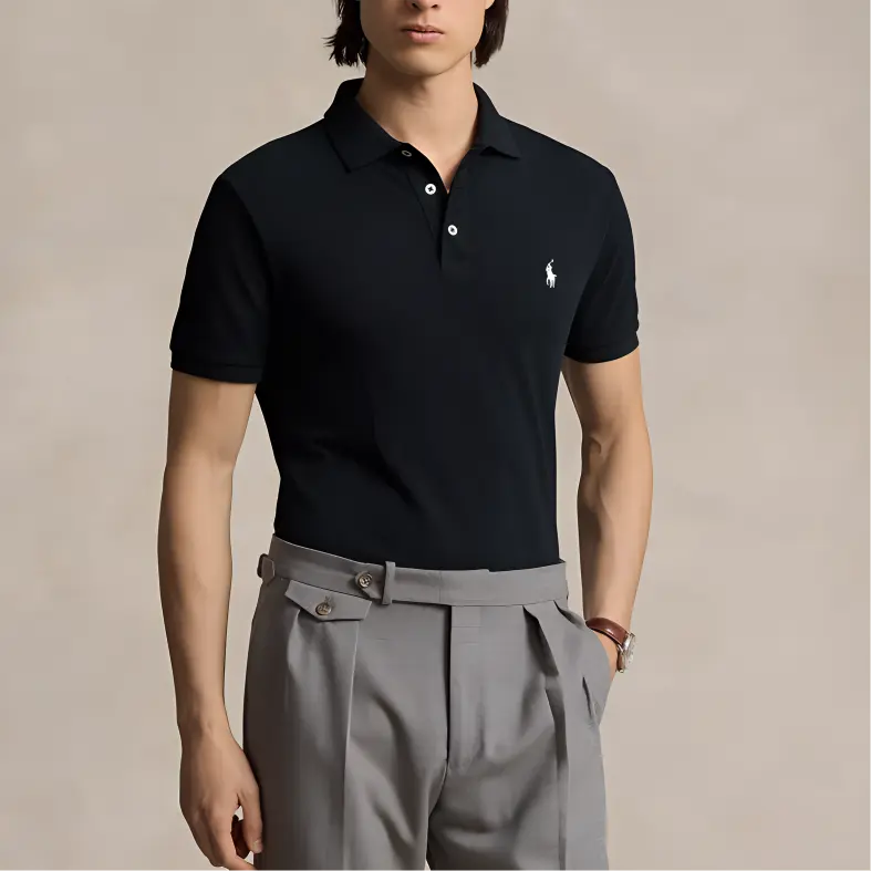 Футболка поло мужская черная FW24 Polo Ralph Lauren — фото 4