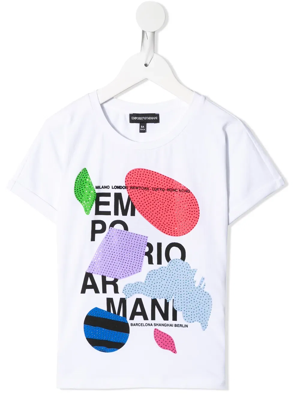 Футболка с графическим принтом Emporio Armani Kids, белый