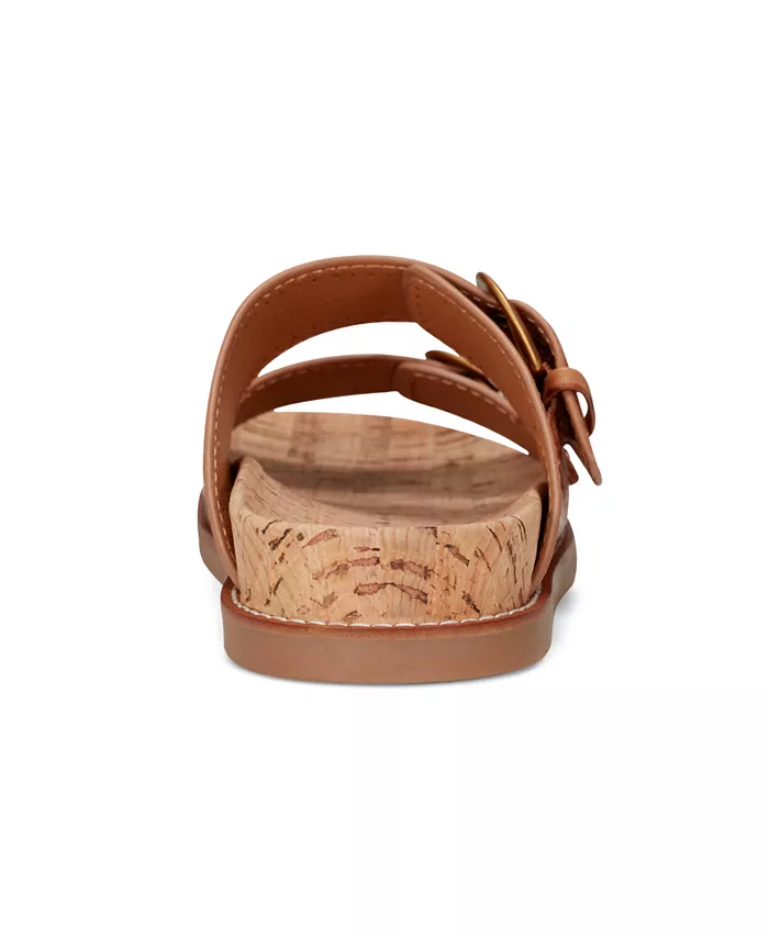 Женские сандалии Francii Double Band Flat Slip-On Earth, коричневый/бежевый — фото 3