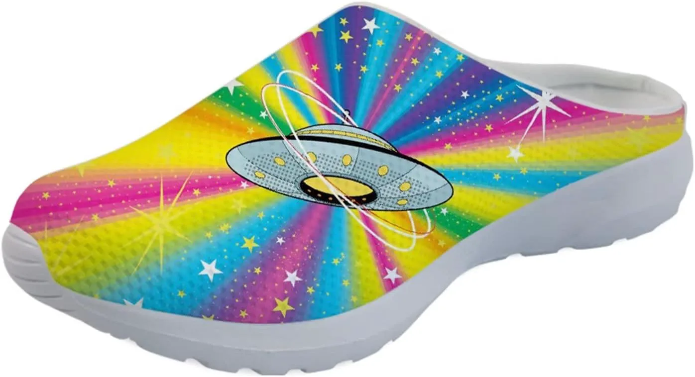 

Forchrinse Черные кроссовки с сеткой в стиле мюли для женщин и мужские садовые сабо, прогулочные кроссовки для повседневной работы и тренировок