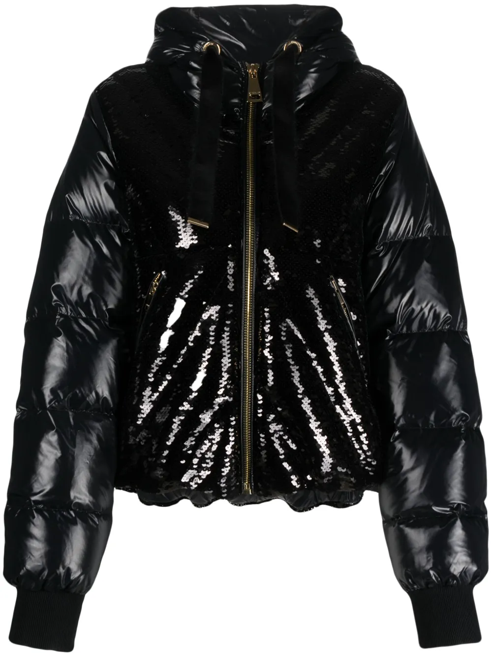 

Куртка Puff Glossy Sequins с капюшоном Khrisjoy, черный