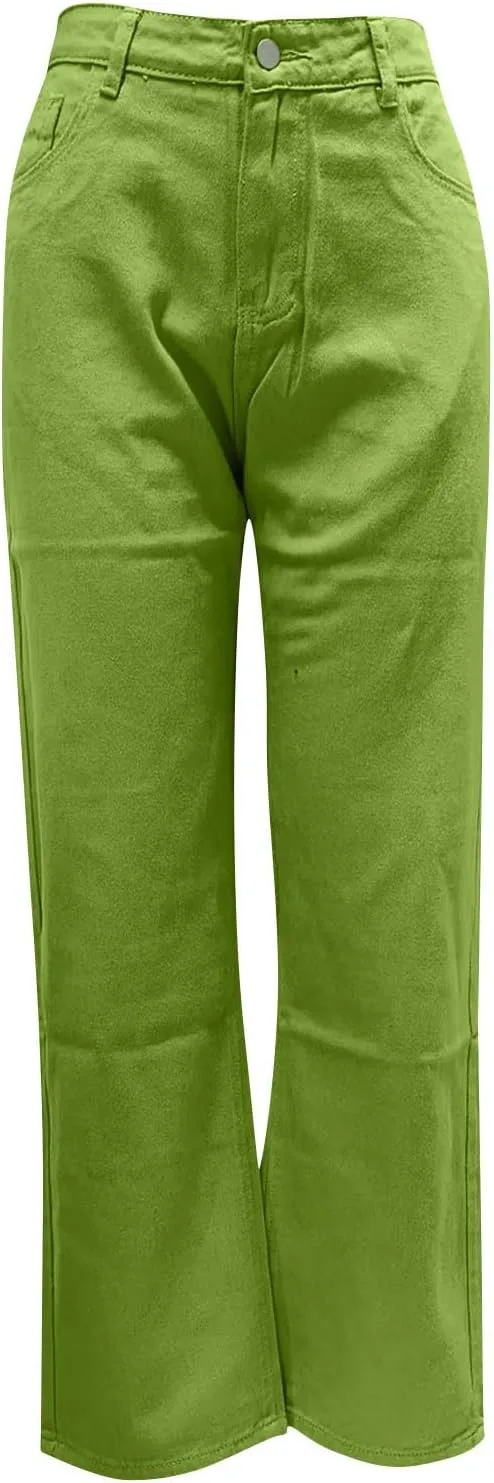 Женские джинсы Wide Straight Leg Casual High Waisted Vintage Baggy Denim Pants Loose Fit — фото 4