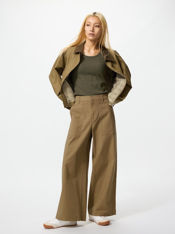 

Утилитарные брюки из хлопковой парусины Uniqlo, 33 khaki