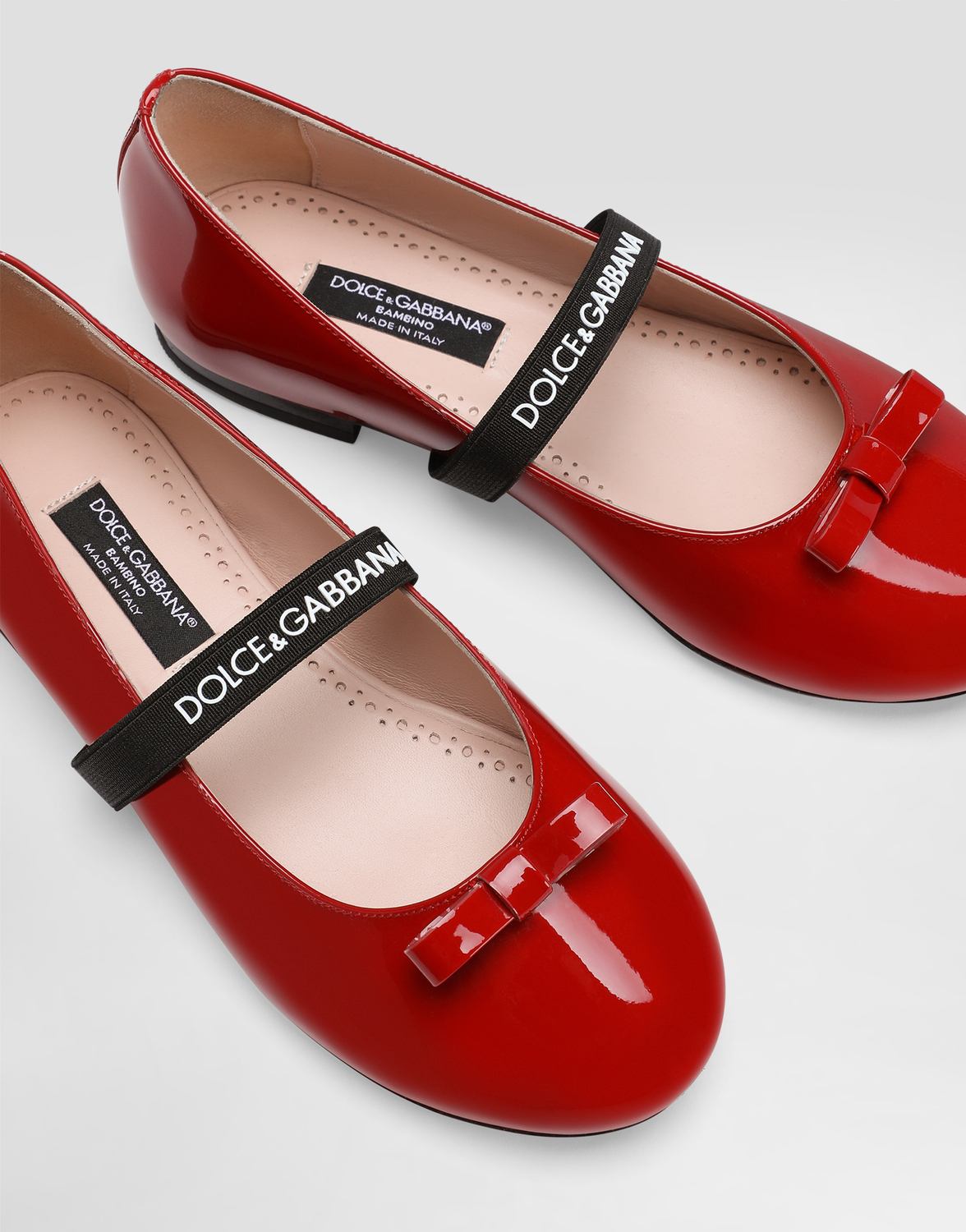 Балетки из лакированной кожи с резинкой Dolce&Gabbana, красный — фото 4