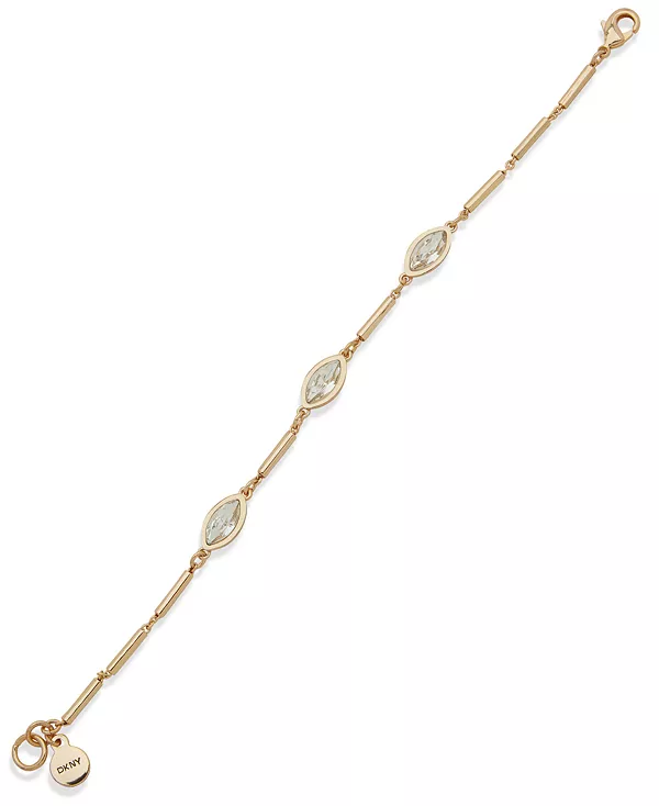 

Гибкий браслет золотистого оттенка с камнями маркиза Dkny, white