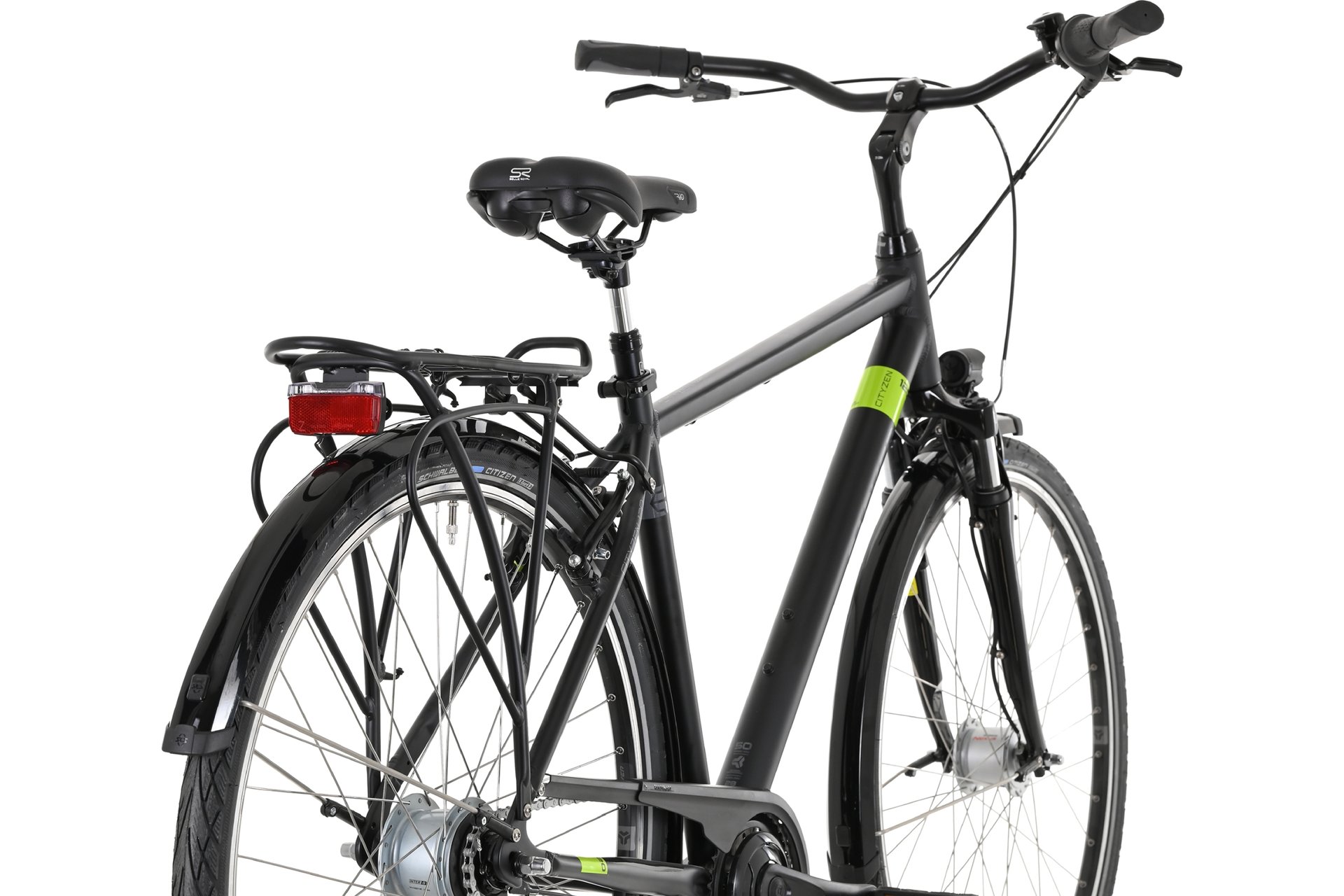 Городской велосипед Carver Cityzen 120 - 28 дюймов - Diamant - 2024, цвет Schwarz|black applegreen darkgrey — фото 3