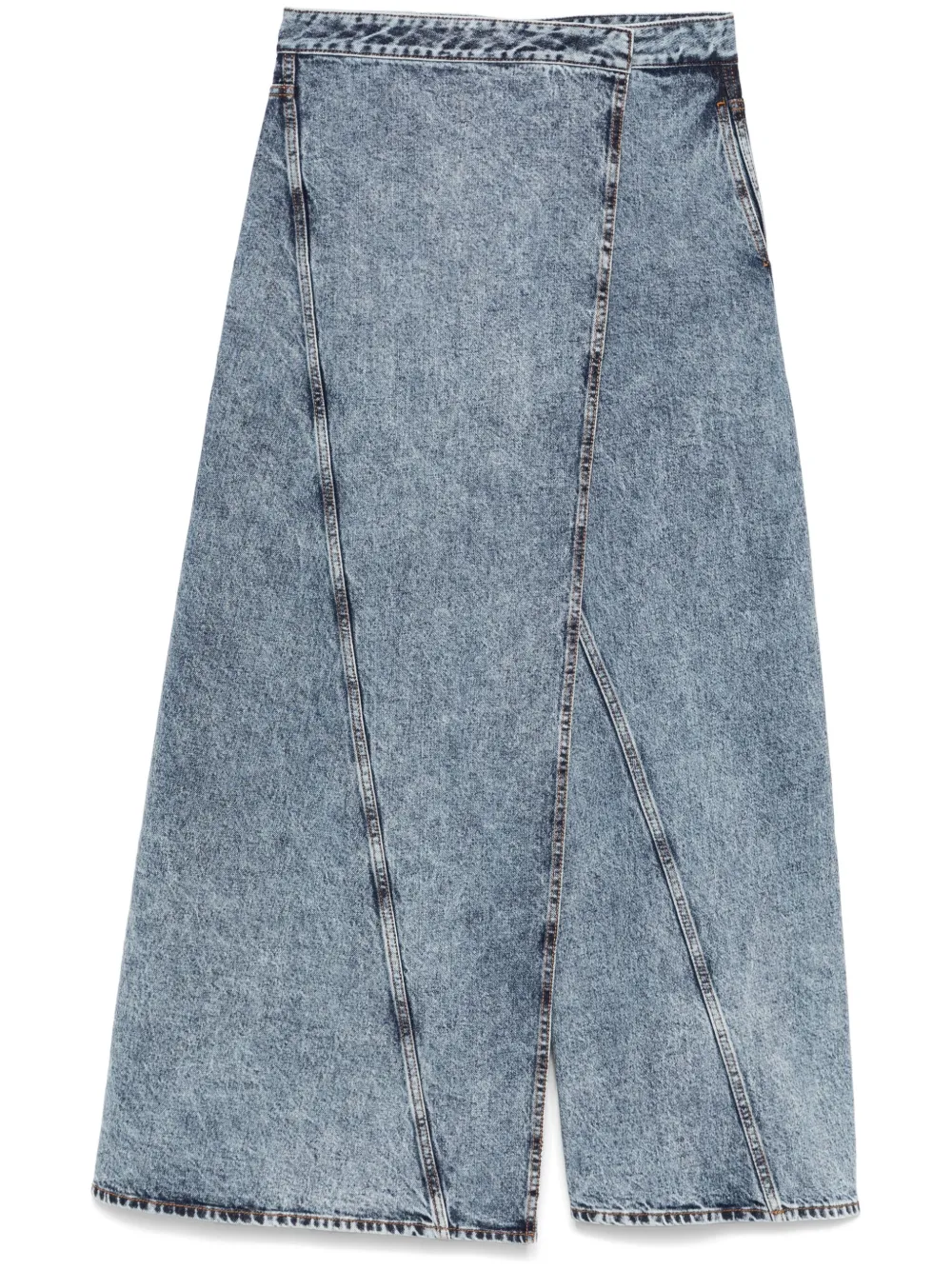 

Широкие джинсы с запахом Alaïa, синий
