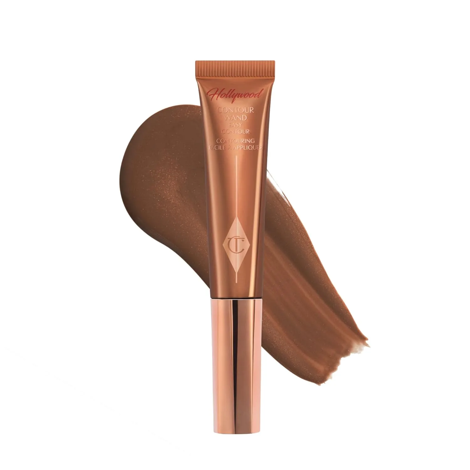 Charlotte Tilbury Hollywood Liquid Contour Wand - удобный в использовании контурный стик и жидкий бронзер для моделирования и придания формы - обеспечивает естественный, скульптурный вид., 04 Medium/Deep