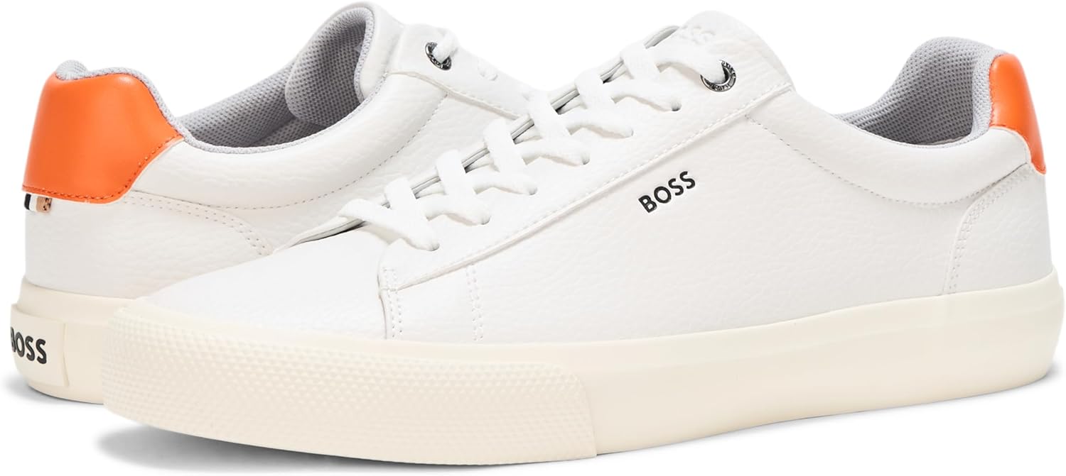 Кроссовки BOSS мужские Aiden Logo Block Leather Low Top, Catfish Black — фото 3