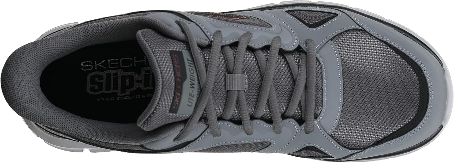 Мужские кроссовки Skechers Track Ezral без шнурков, красный/угольный — фото 3