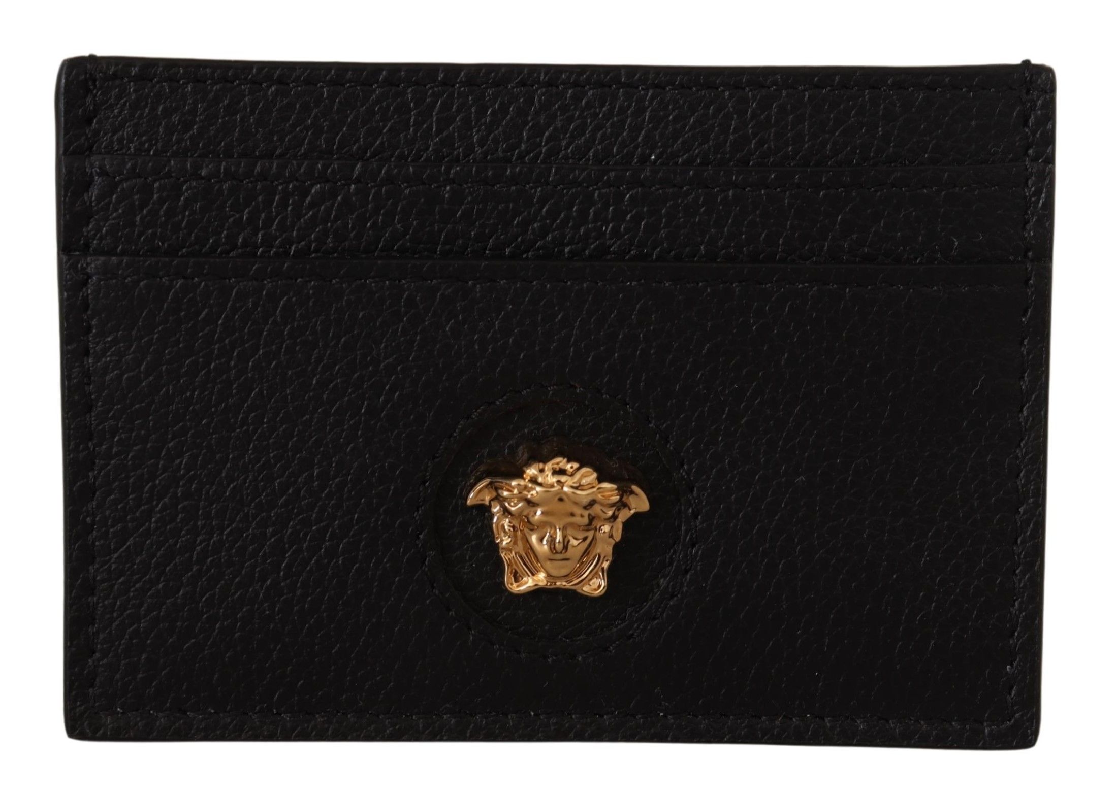 

Элегантный черный кожаный держатель для карт Versace