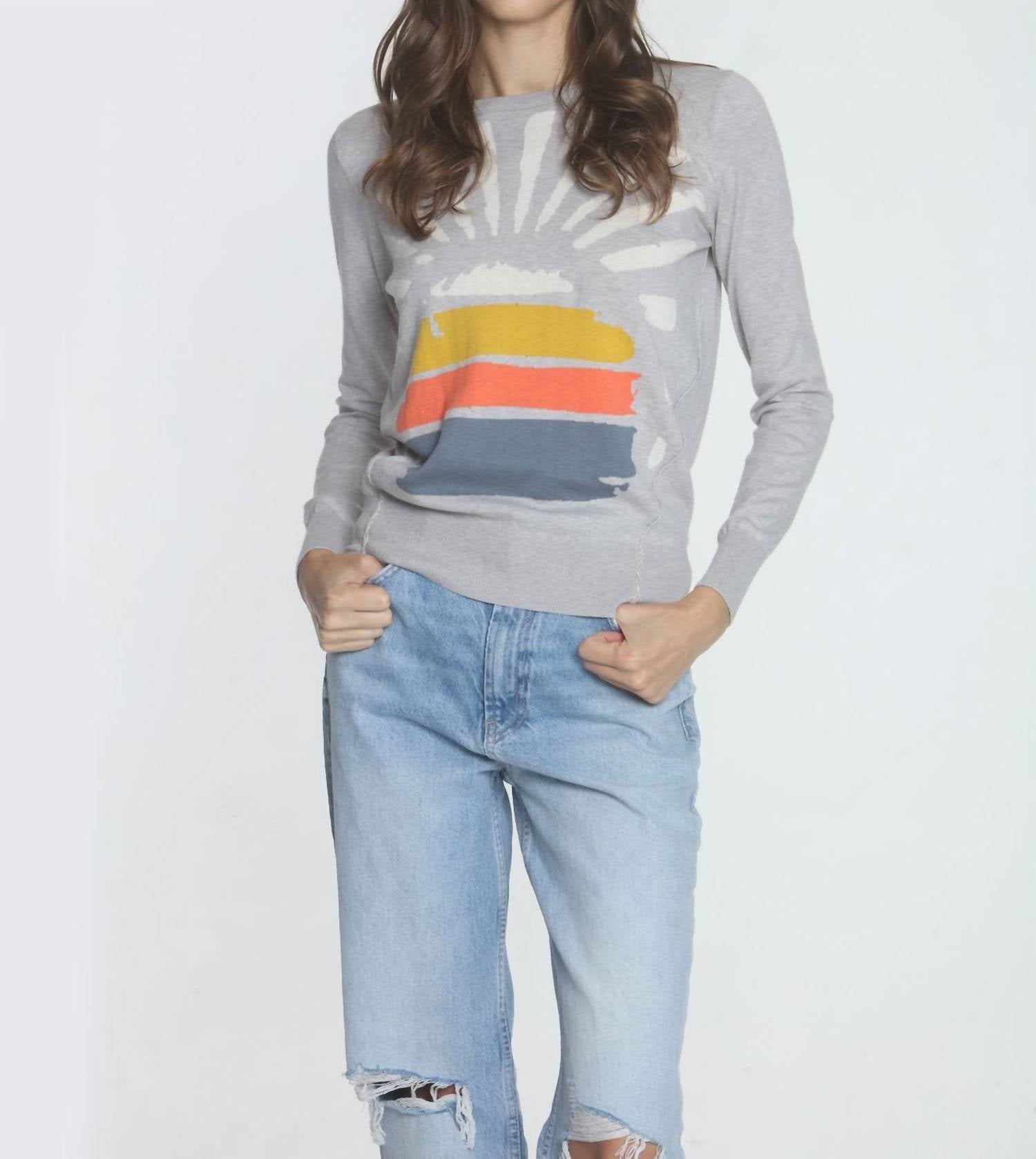 

Женский топ Sunburst с круглым вырезом в цвете туманный мультиколор LABEL+thread