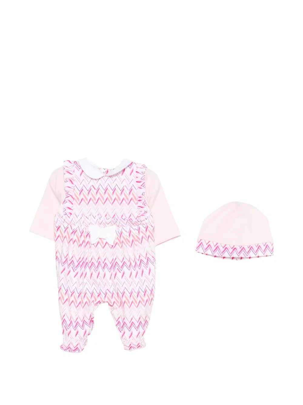 Комплект детского комбинезона с зигзагообразным узором (два комплекта) Missoni Kids, розовый