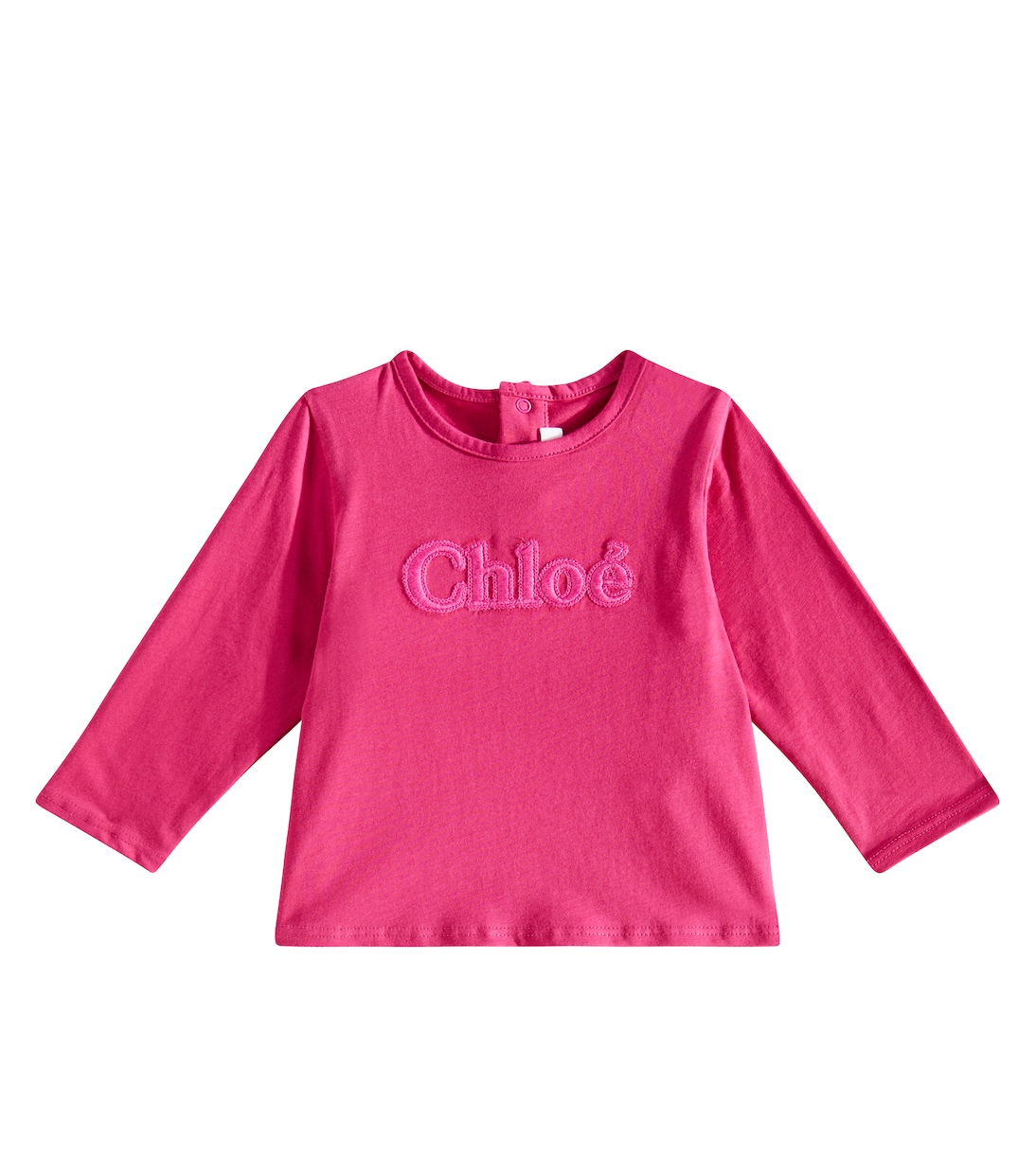 

Детский топ из хлопкового джерси с логотипом Chloé Kids, Fuschia