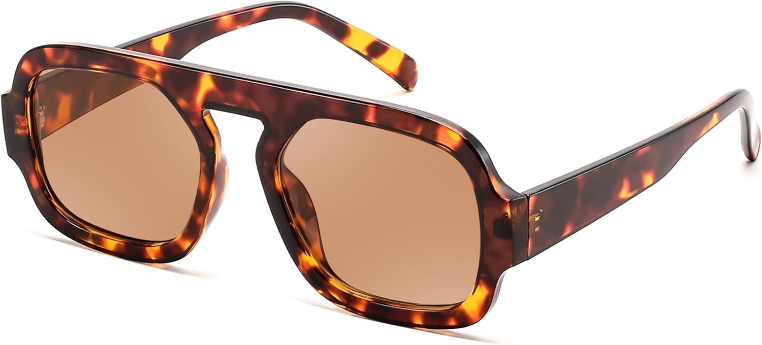 

Солнцезащитные очки FEISEDY в стиле ретро, ​​квадратные, авиаторские, для женщин и мужчин, винтажные, 70-е годы, модные, в пластиковой оправе, артикул B4158, Tortoise/Tea