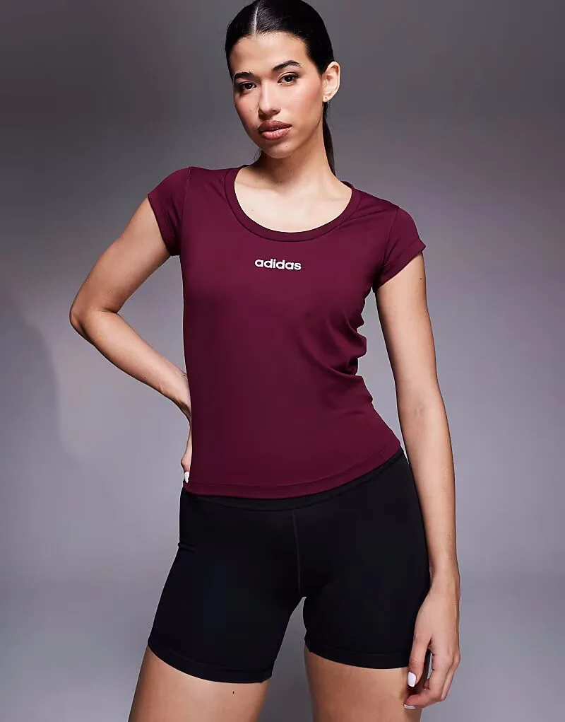 Adidas performance Детская футболка Adidas Training Hyperglam бордового цвета
