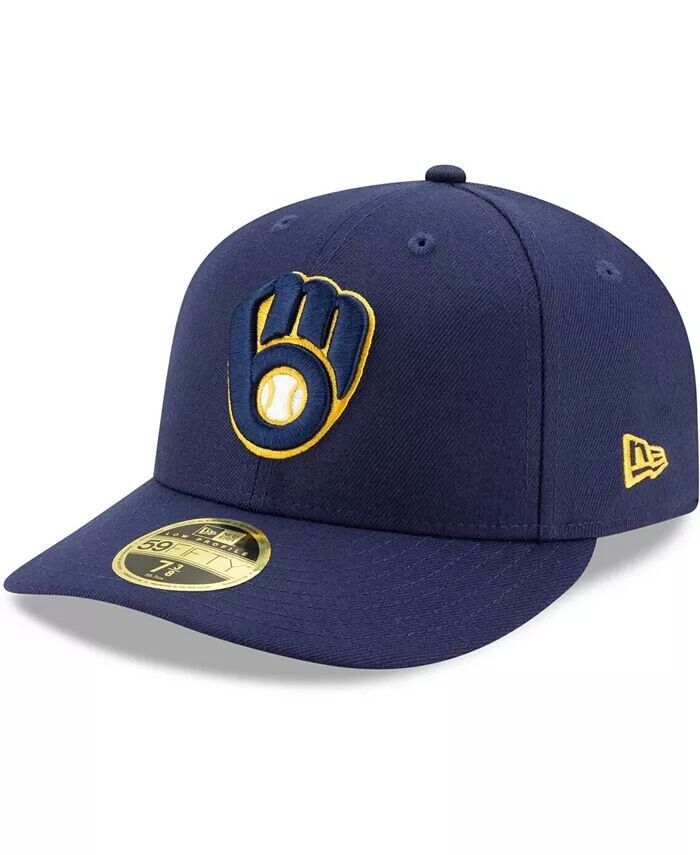 

Мужская темно-синяя шляпа Milwaukee Brewers Authentic Collection для поля с низким профилем 59Fifty New Era, синий