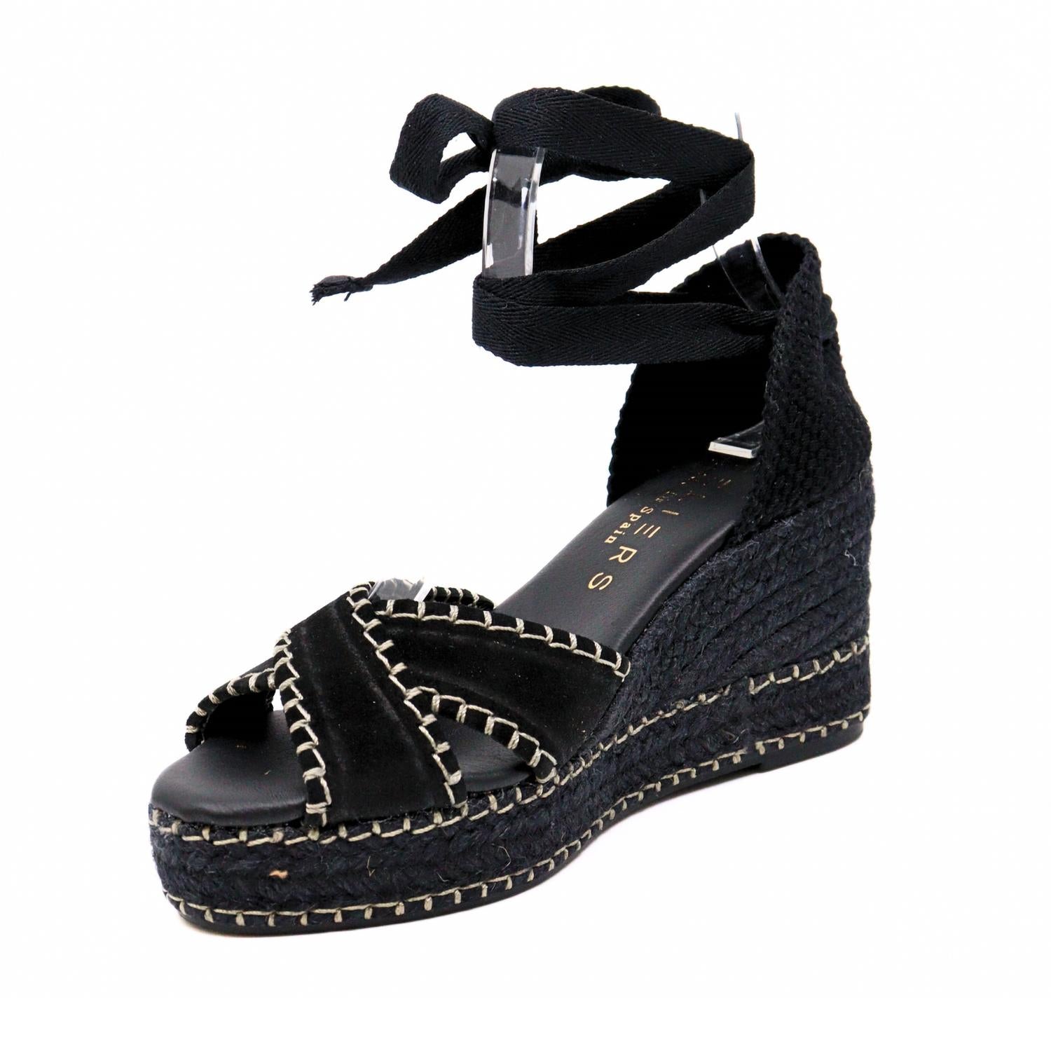 Женские босоножки Palma Wedge Sandals черного цвета Ateliers — фото 2