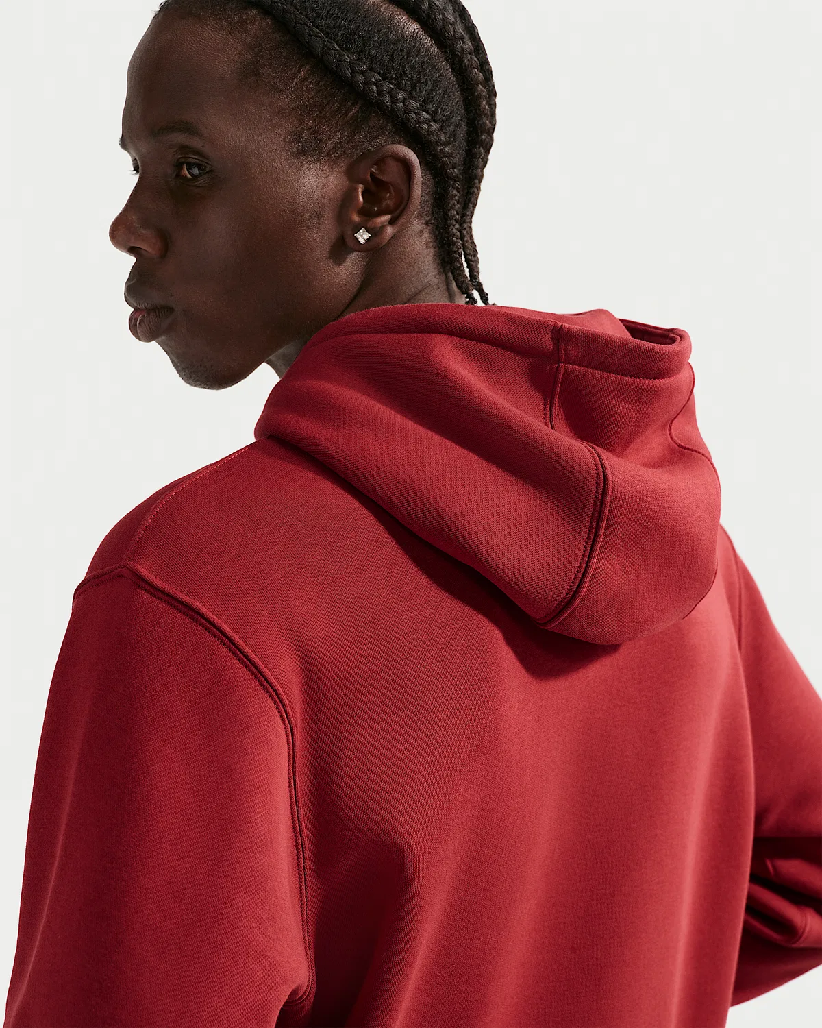 Мужское флисовое худи Nike Sportswear Club, Team Crimson/Team Crimson/Light Khaki — фото 2