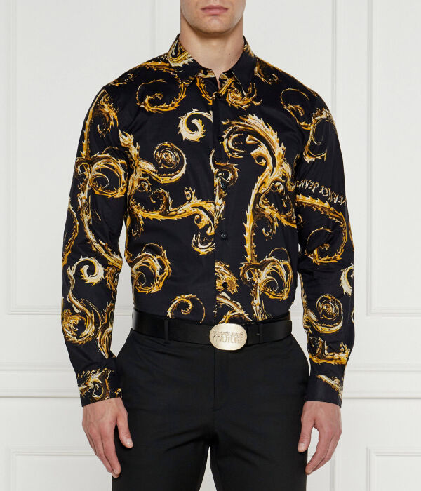 

Рубашка мужская Versace Jeans Couture с золотым узором, черный