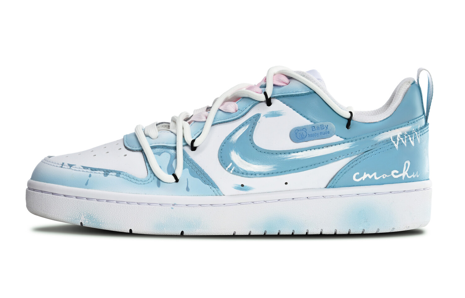 

Кроссовки Nike Court Borough 2 Skateboarding Shoes Women's Low-top Blue/pink/white, розовый