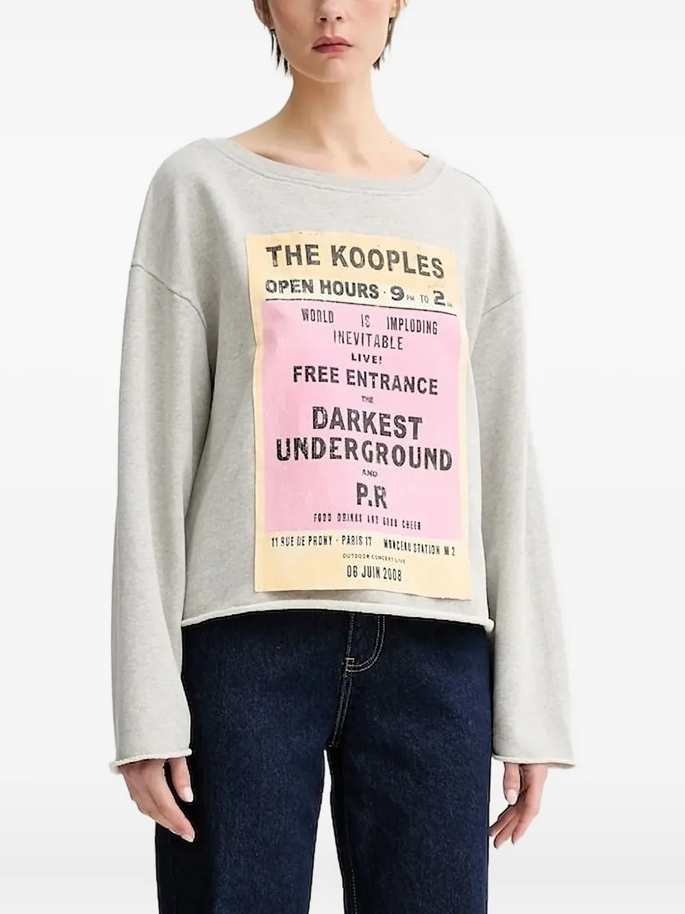 

Толстовка с графичным принтом The Kooples, серый