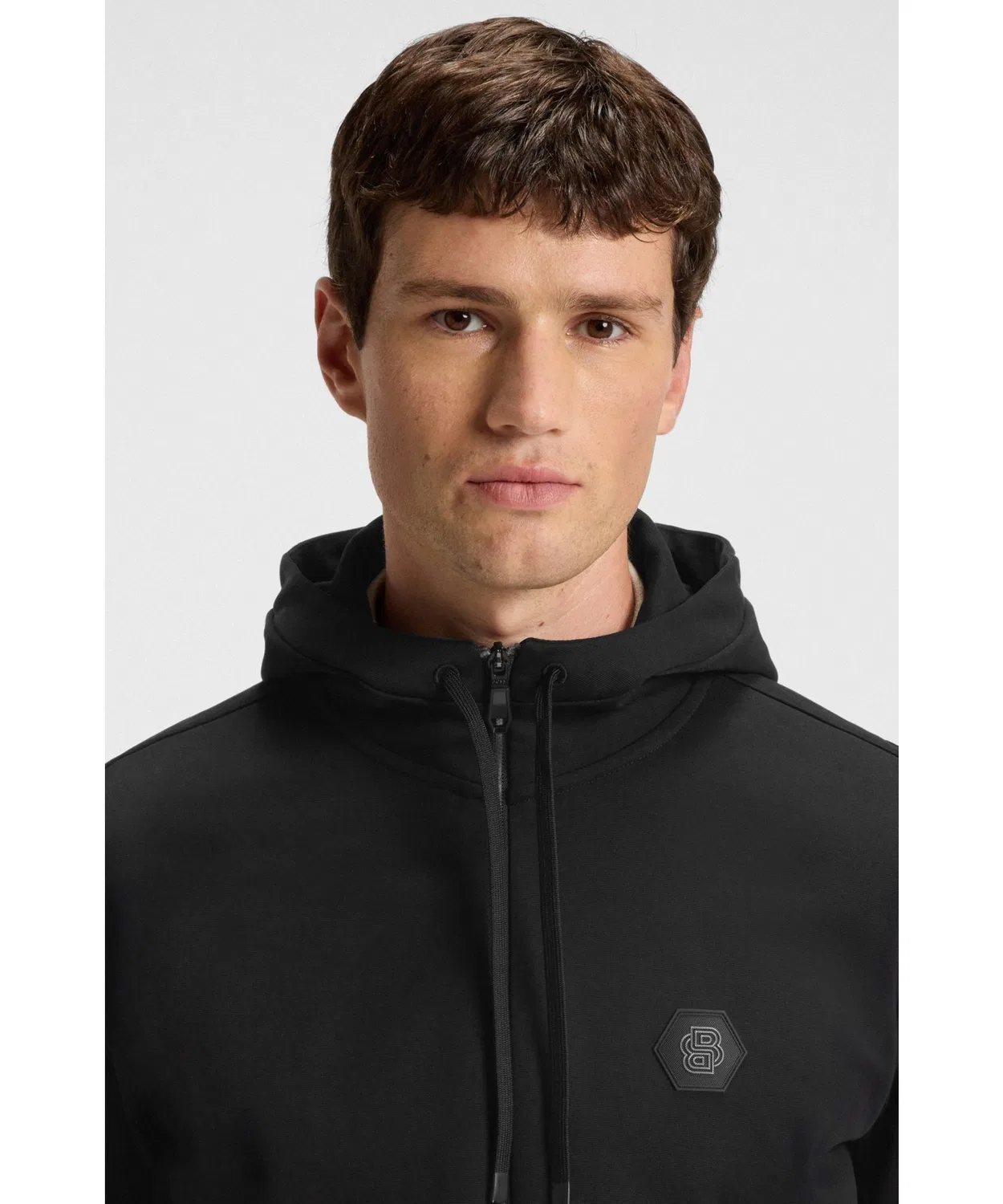 Худи Relaxed Fit BOSS с Double B монограммой, черное