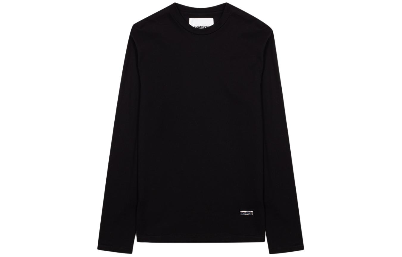 

Футболка с длинными рукавами и логотипом JIL SANDER, черный