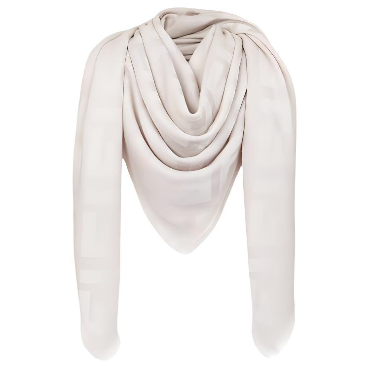 

FENDI Вязаный шарф женский светло-серый, Light Gray