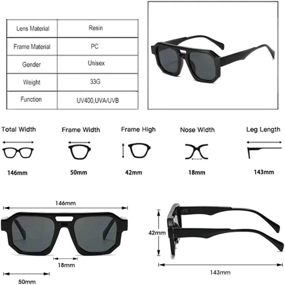 

Разноцветные солнцезащитные очки с двойной перемычкой для женщин, градиентная оправа для мужчин, ретро-панк солнцезащитные очки, защита от УФ-излучения UV400 VFDHN, 4