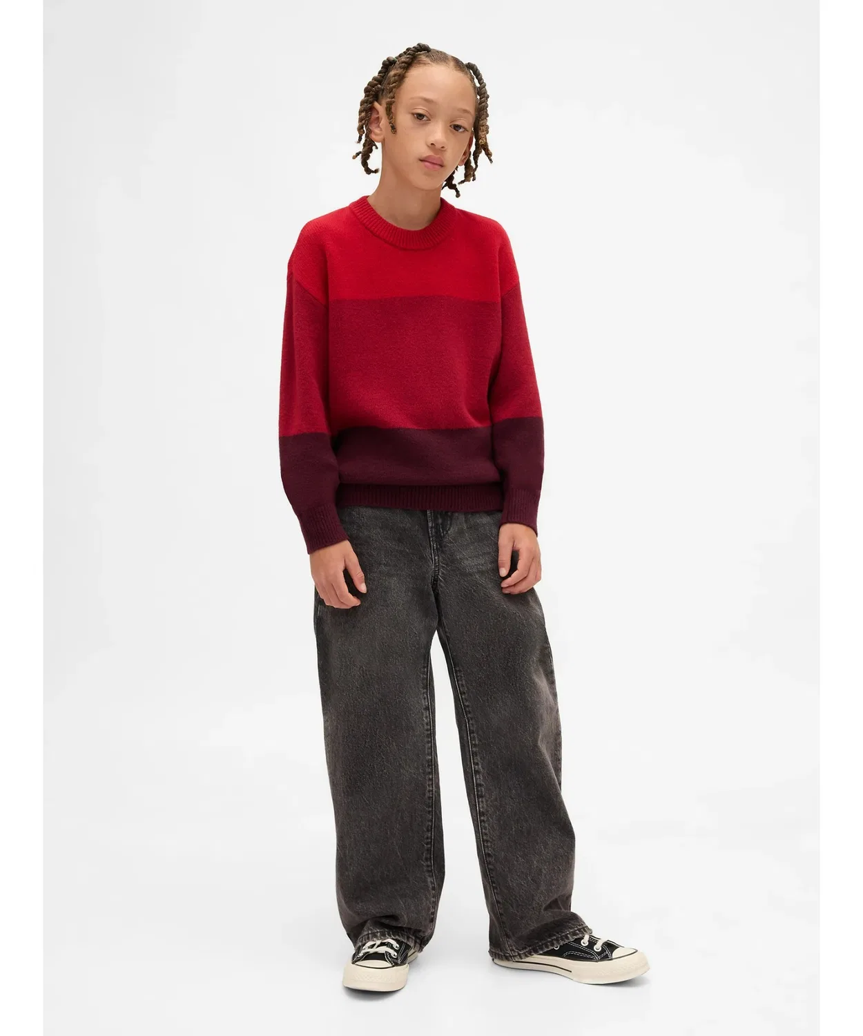 Детский свитер кашемировой мягкости Relaxed Fit с круглым вырезом, Gap, синий — фото 2