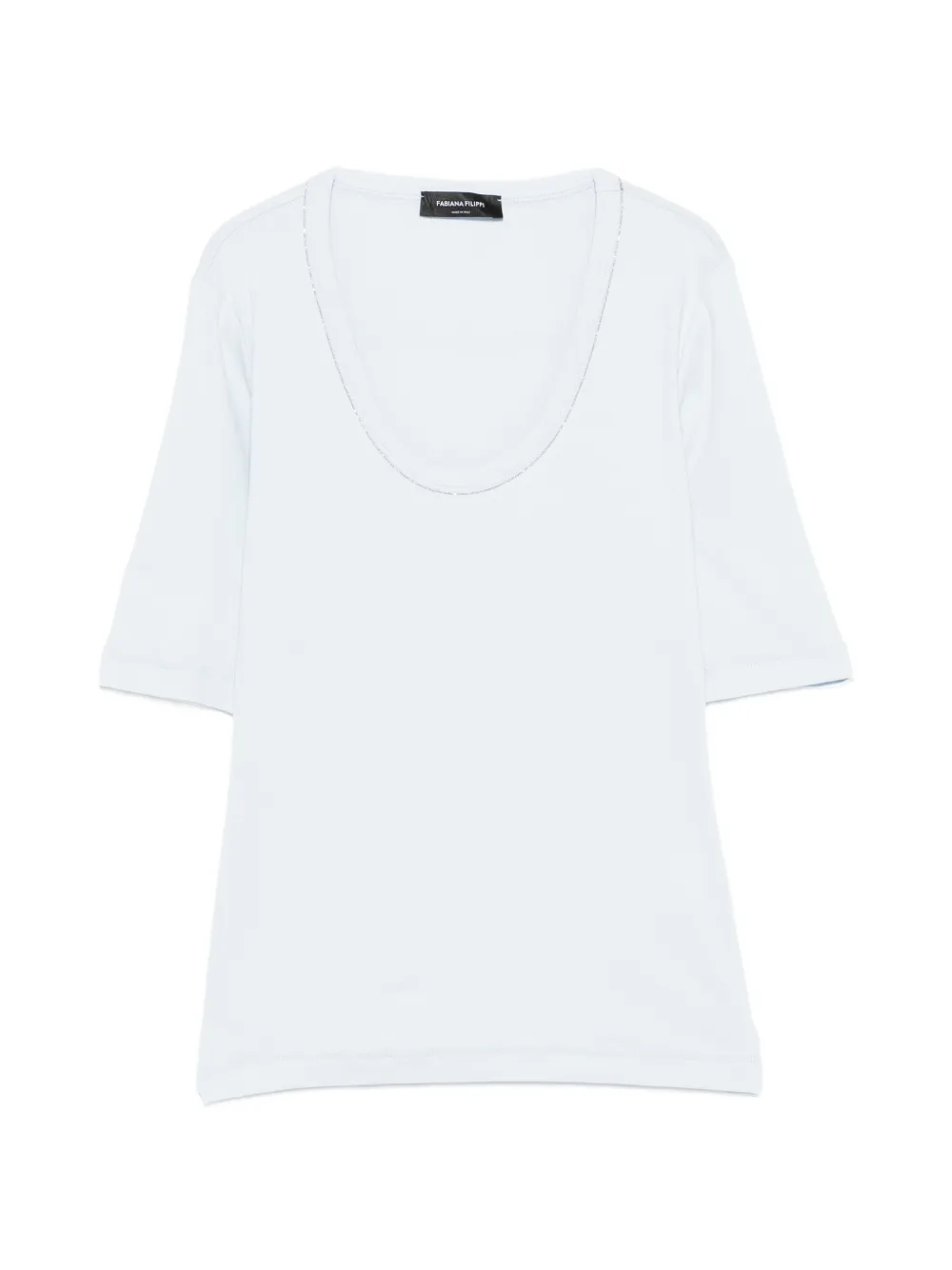 

Футболка из джерси с вырезом-лодочка Fabiana Filippi, синий