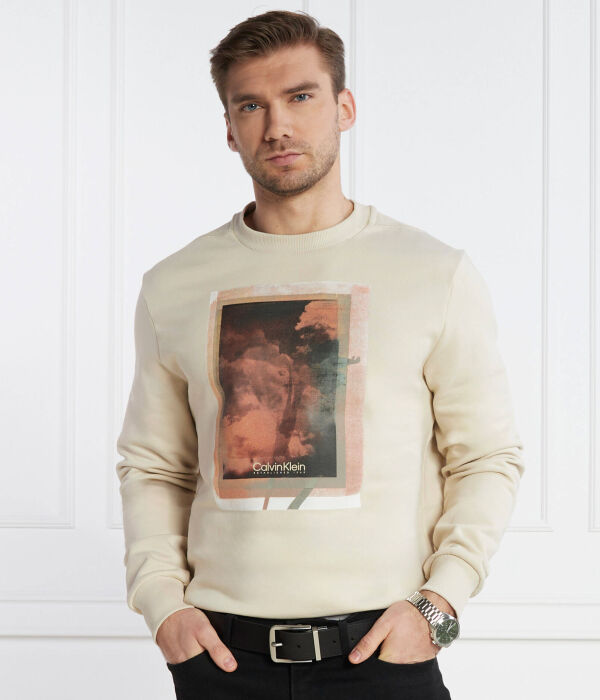 Толстовка Calvin Klein Regular Fit с изображением, бежевый — фото 3