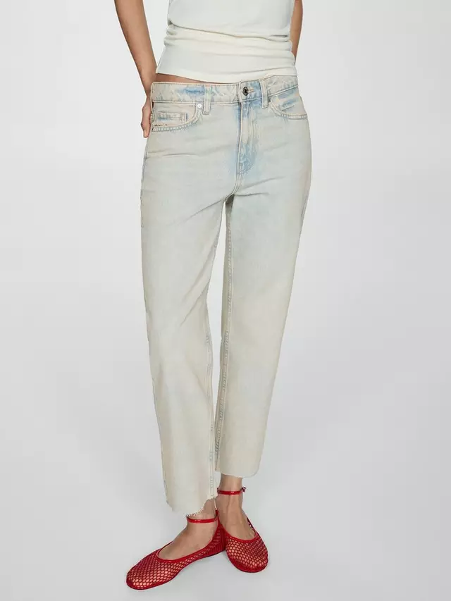 

Джинсы Mango Blanca Straight Cropped, цвет washed/blue