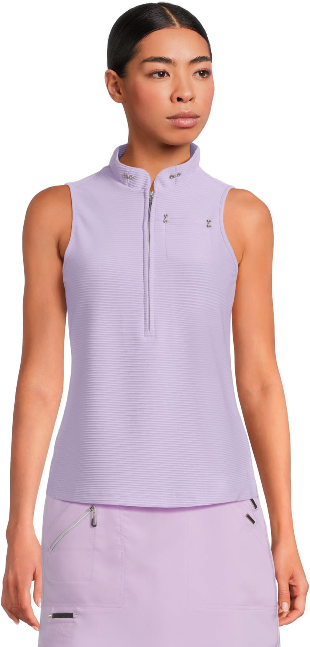 

Женское текстурированное поло без рукавов с оттоманкой Jamie Sadock, Lilac Purple