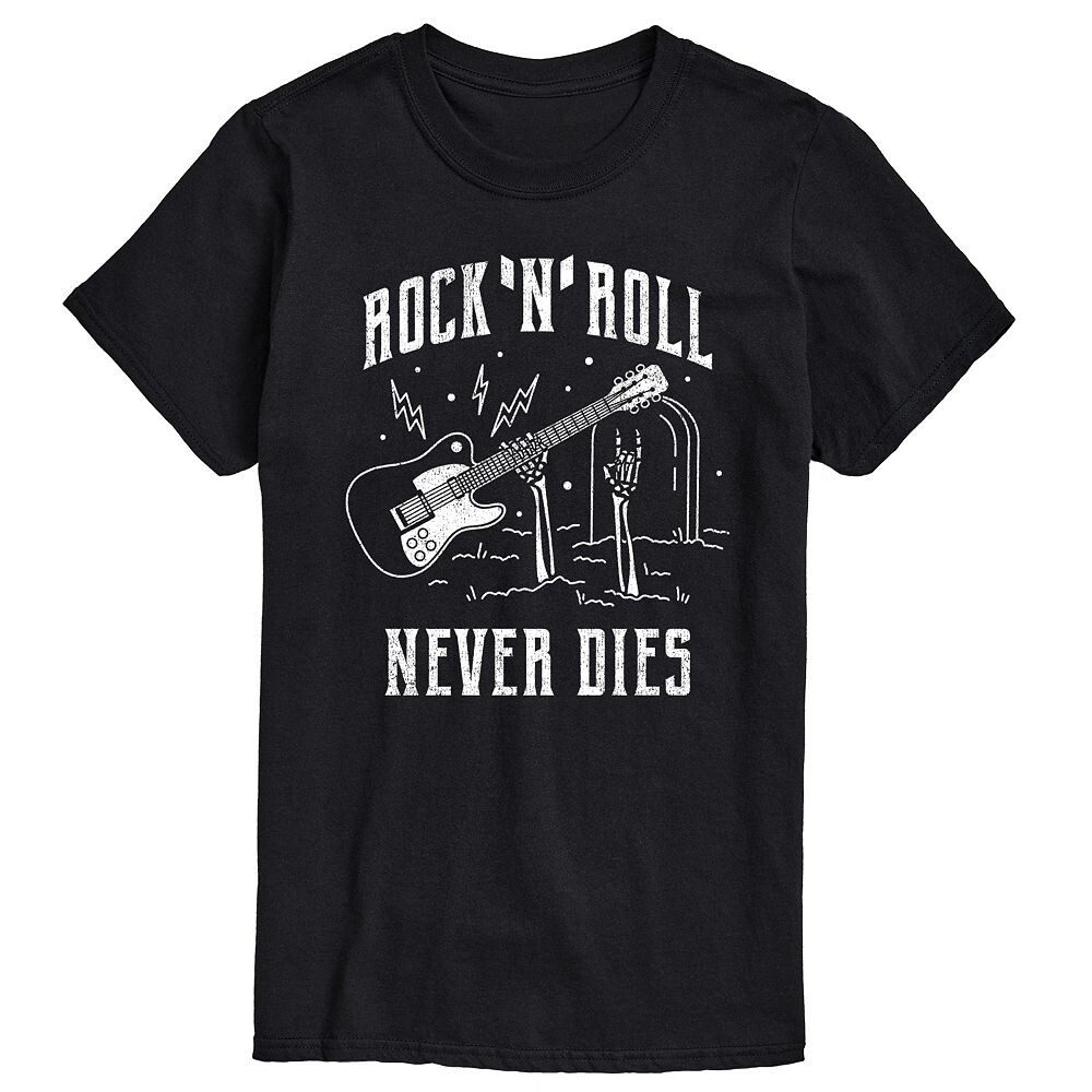 

Футболка с рисунком Big & Tall Rock N Roll Never Dies Licensed Character, черный