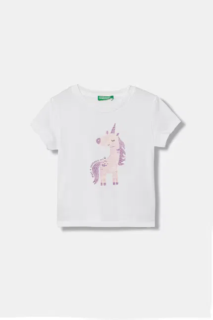 Футболка хлопковая с коротким рукавом United Colors of Benetton, белый