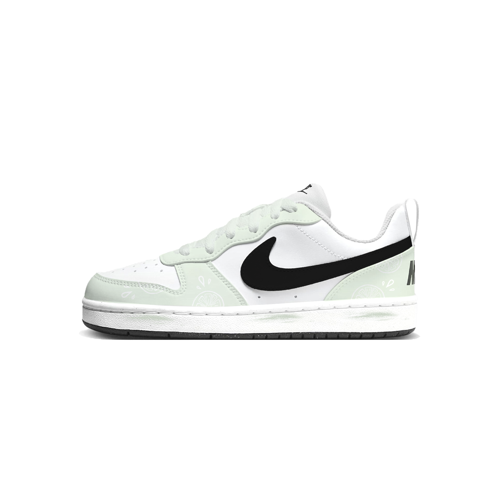 

Nike Бордовые скейтерские кроссовки court borough black hook lime устойчивые к истиранию низкие бело-зеленые для детей