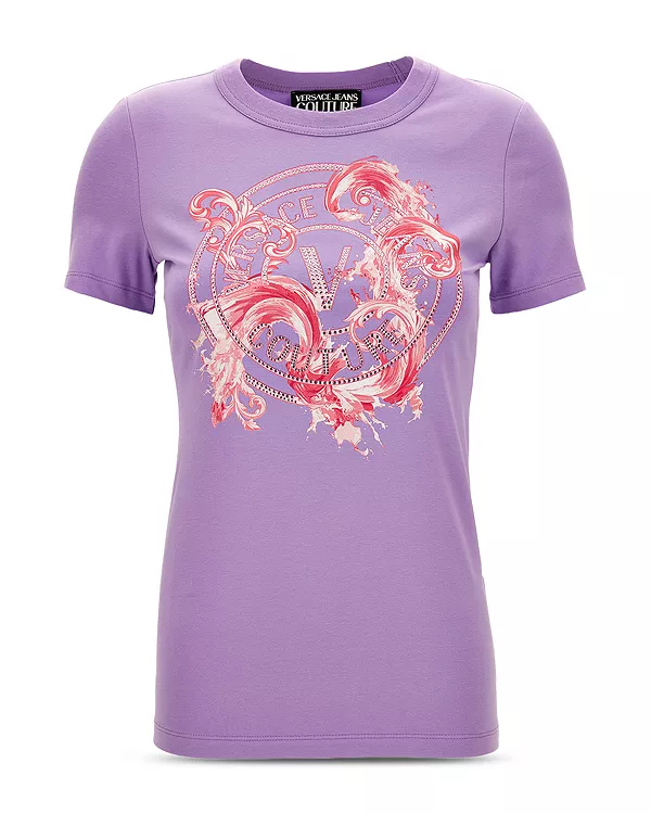 

Футболка из эластичного трикотажа Versace Jeans Couture, фиолетовый