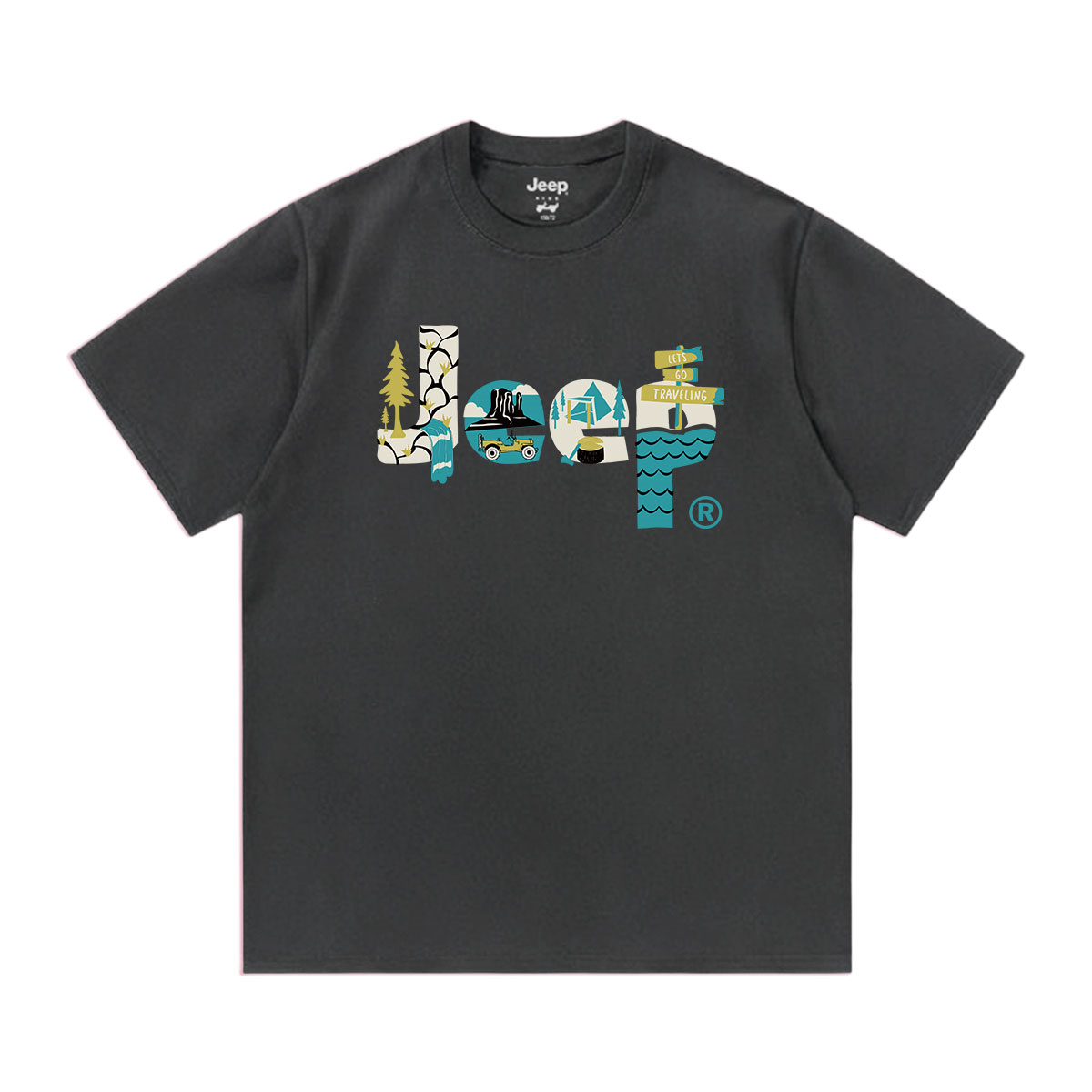 

Футболка с круглым вырезом для школьников Jeep, темно-серый