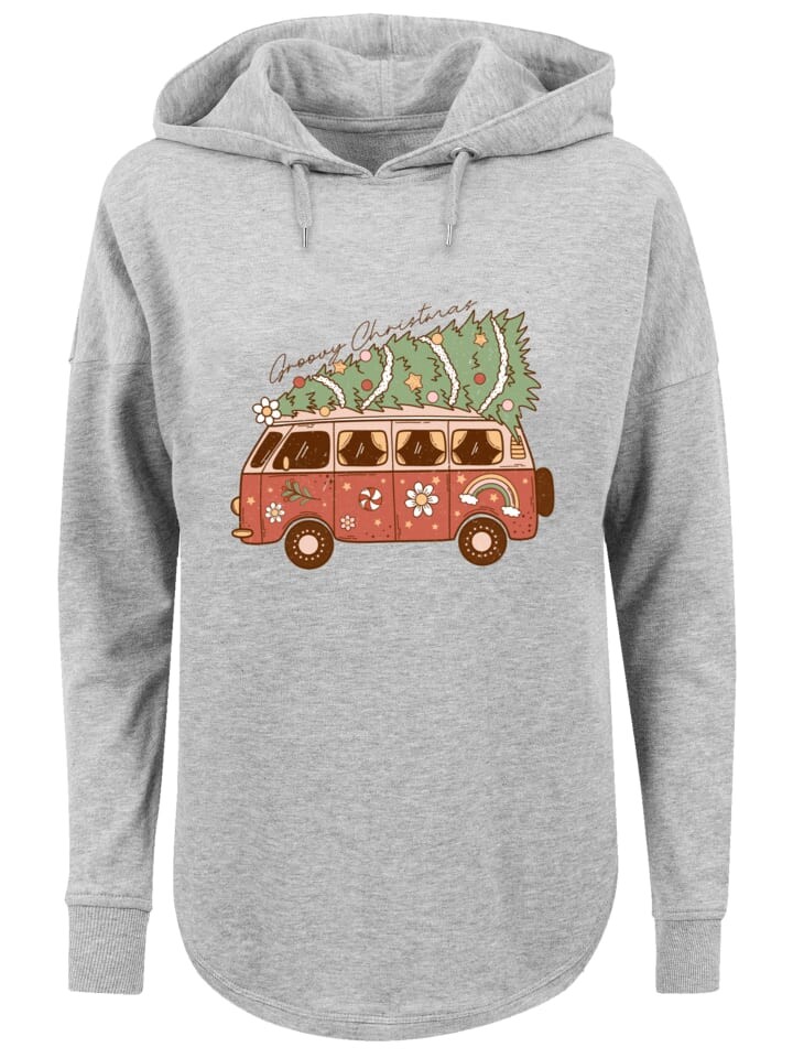 

Пуловер F4NT4STIC Oversized Hoodie Groovy Weihnachten Camper Van, серый