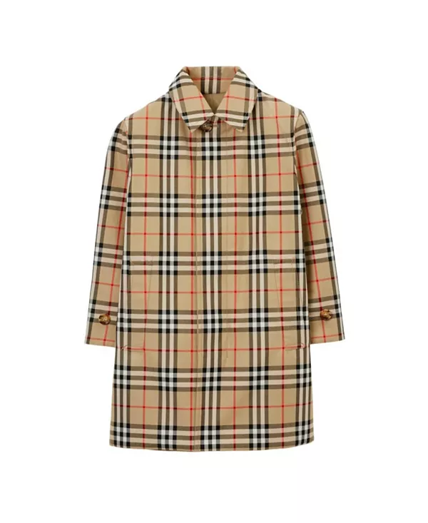 

Двустороннее клетчатое габардиновое пальто для мальчиков - для малышей и для взрослых. Burberry, бежевый