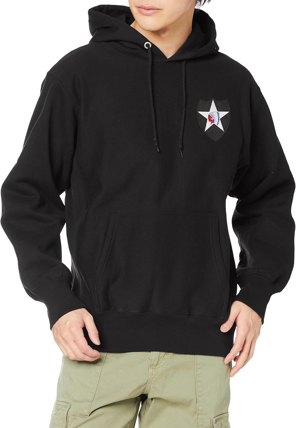 

Толстовка с капюшоном в стиле F, с эмблемой 2-й пехотной дивизии армии США, плотность ткани 12,1 унции, двусторонняя ребристая резинка F-Style, черный