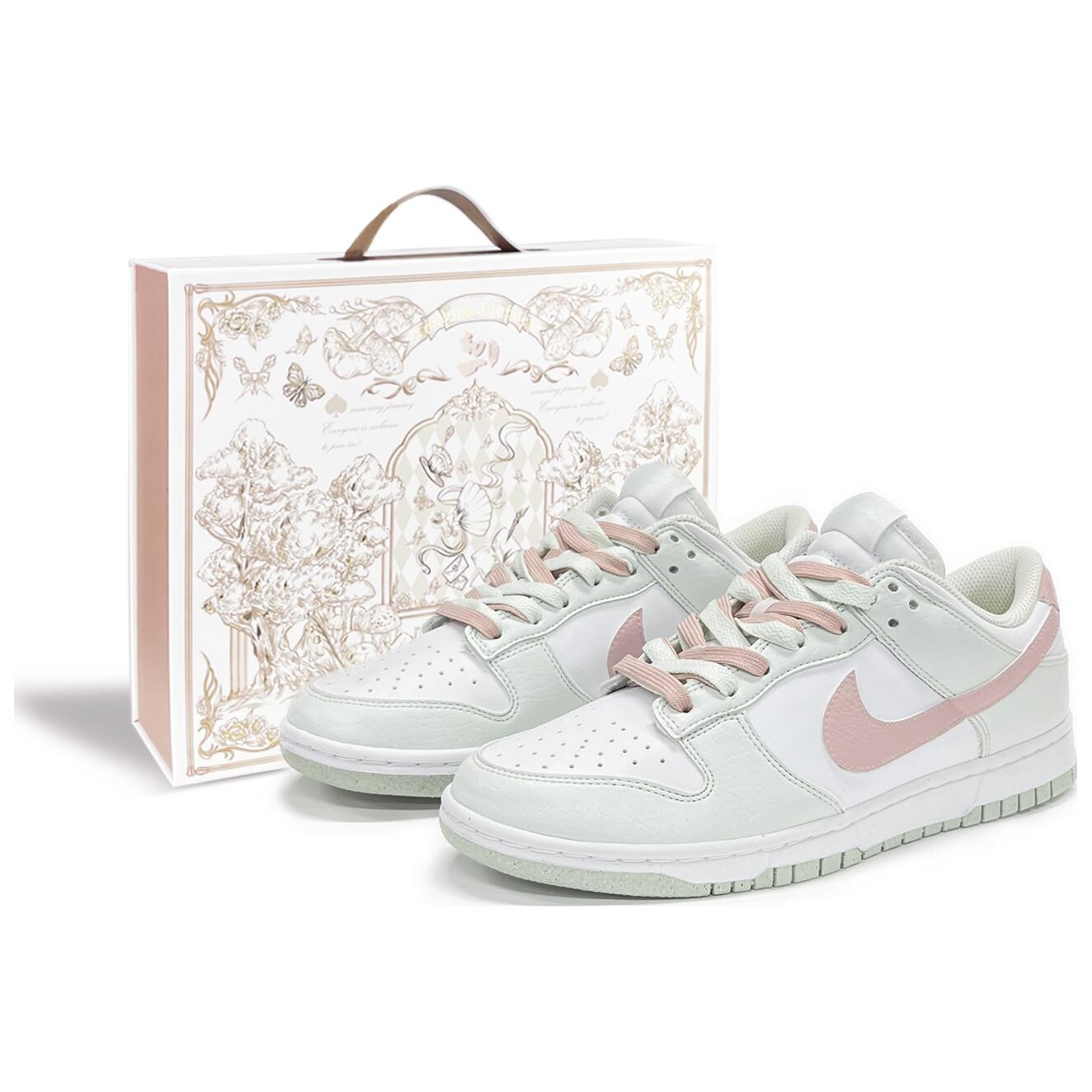 

Кроссовки Nike Dunk Skateboard Shoes Women's Low-Top Green White
