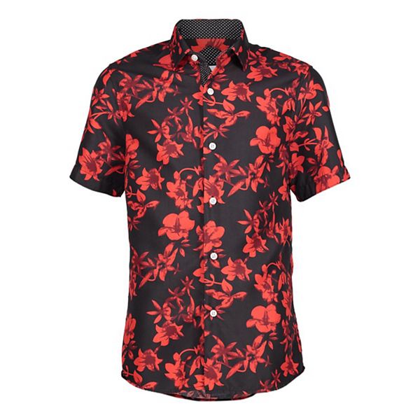 

Мальчиковая рубашка slim fit с цветочным принтом Elie Balleh, Black