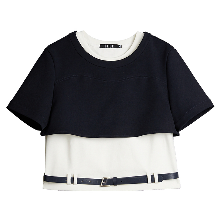 

ELLE Футболка женская Navy Blue Crew Neck тонкая