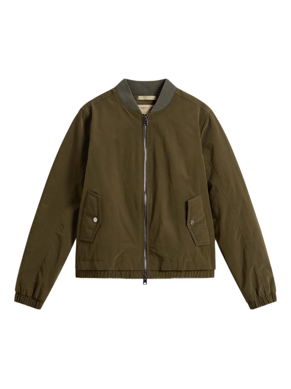 

Бомбер с манжетами в рубчик WOOLRICH, зеленый